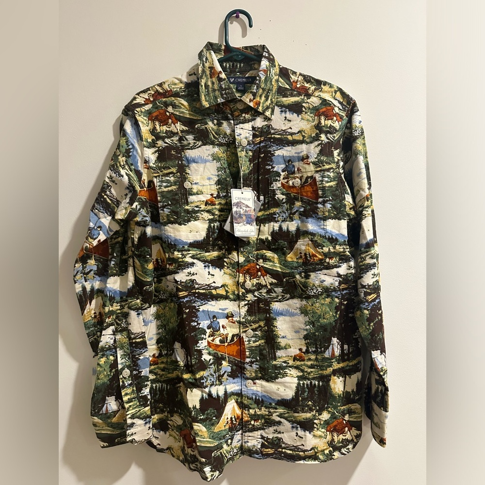 Daniel Cremieux All Over Print Fish Camping Flannel